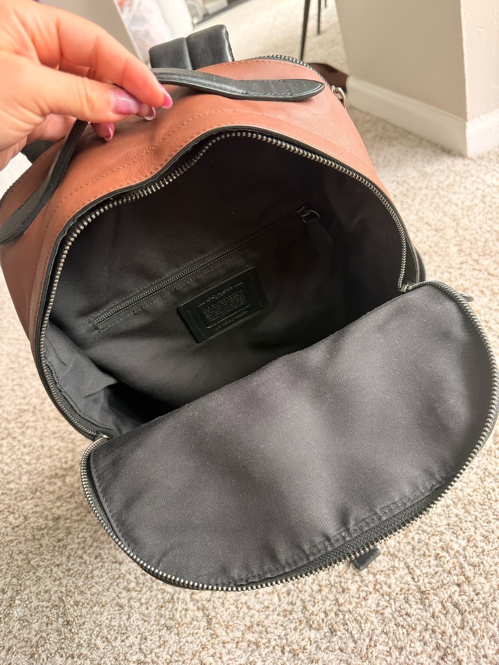 Coach Leather Backpack - Like New - Picture 6 of 7